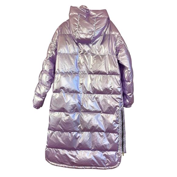 Lattelier Shiny Lilac Extreme Maxi Puffer Goosedown Jacket Women’s M Winter Coat - Picture 3 of 16